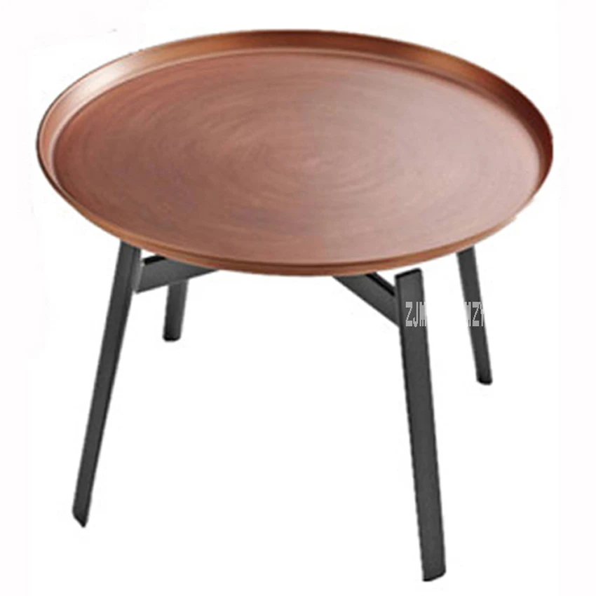 Modern European Style Round Tea Tray Table Iron Stoving Varnish Living Room Bedroom Corner Sofa Side Simple Round Coffee Table
