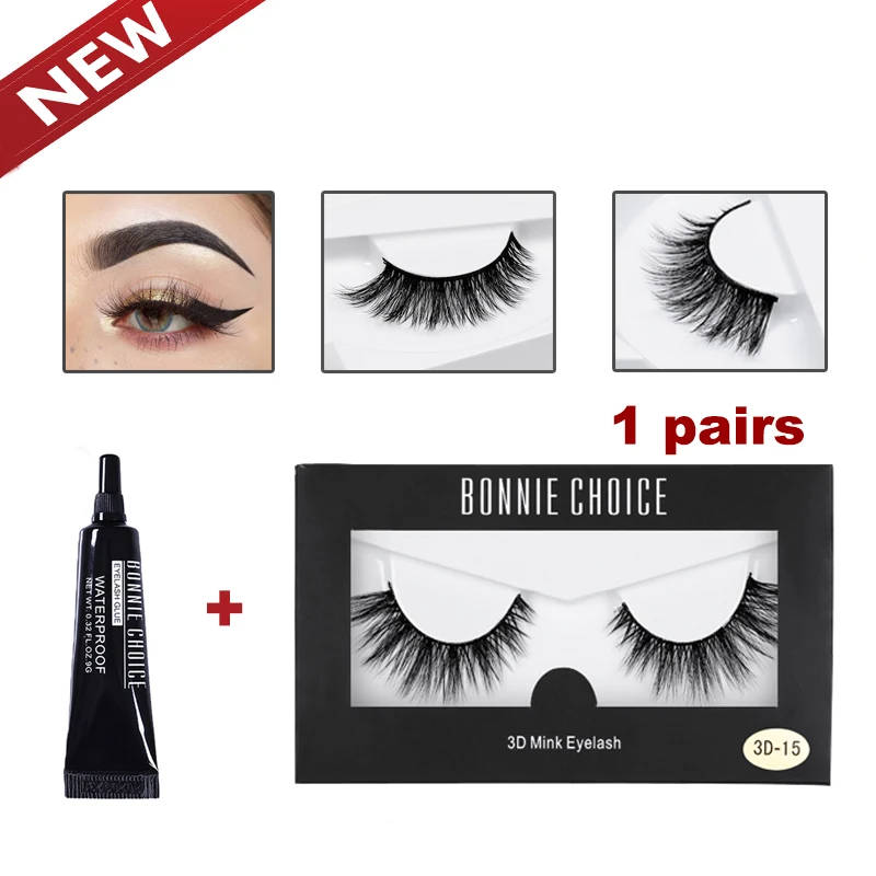 

Eyelash Glue Kit Wish false eyelashes Glue with Tweezer Tool 1 Pairs mink eyelash Handmake Eyelash Extension Kit