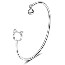 XIYANIKE 925 серебряный колокольчик для кошки простой стиль браслет с подвесками кубический цирконий Регулируемый Запястье Ювелирный Подарок на юбилей
