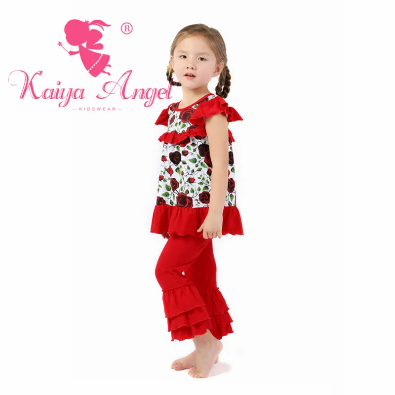 Kaiya Angel День Святого Валентина красный пион летняя детская одежда цветочный