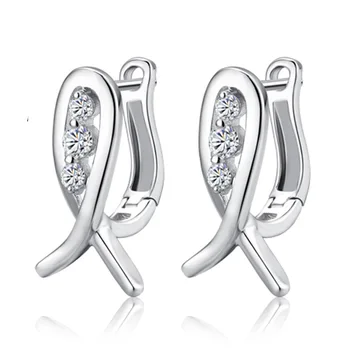 

925 Sterling Silver AAA CZ Zircon Smiling Fish Silver Earrings For Women G Earrings Sterling-silver-jewelry Brincos VES6348