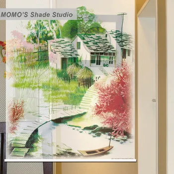 

MOMO Roller Blinds Painting Window Blinds Shades Blackout Zebra Blinds Fabric Roller Shutter Curtains Custom Size, Alice 531
