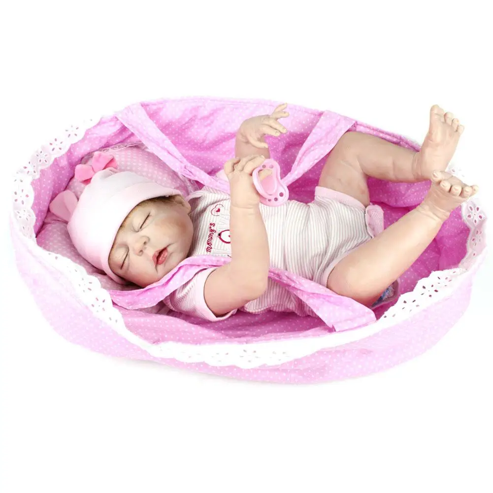 

55cm Soft Silicone Reborn Dolls Baby Realistic Doll Reborn 22 Inch Full Vinyl Boneca BeBe Reborn Doll For Girls