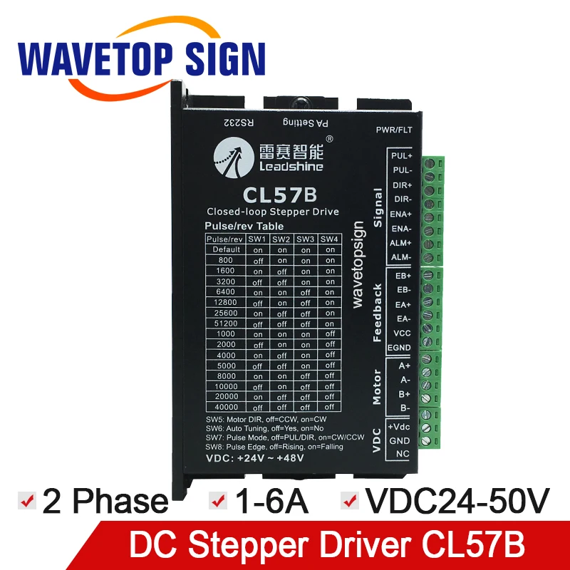 

CL Serial Close Loop Stepper Motor Driver CL57B 2Phase Input Voltage VDC24-50V Current 1-6A Match 57CME Serial Motor