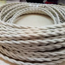 2*0,75 мм винтажные скрученные электрические проводы бежевый текстильный кабель старинная лампа Эдисона шнур плетеный Ретро подвесной светильник провод 10 м