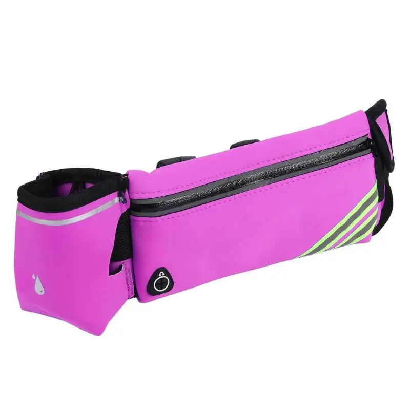

Unisex Sports Waist Bags Bottle Holder Cycling Reflective Adjustable Fanny Pack Belt Phone Pouch Bag for Outdoor Running Jogging