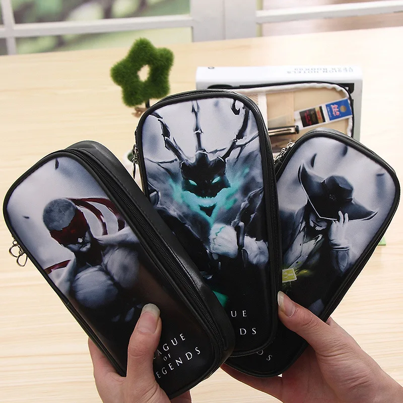 

Han edition creative high-capacity pu pen boxes hero alliance large bag LOL pen box of men and women with pen bag stationery