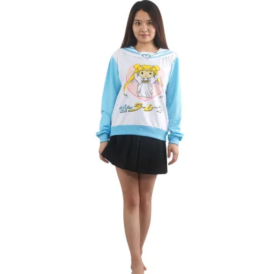 

Sailor Moon Costumer Dress Lovely Comfortable Navy Neck Long Sleeves Printing Industry Outfit New Style