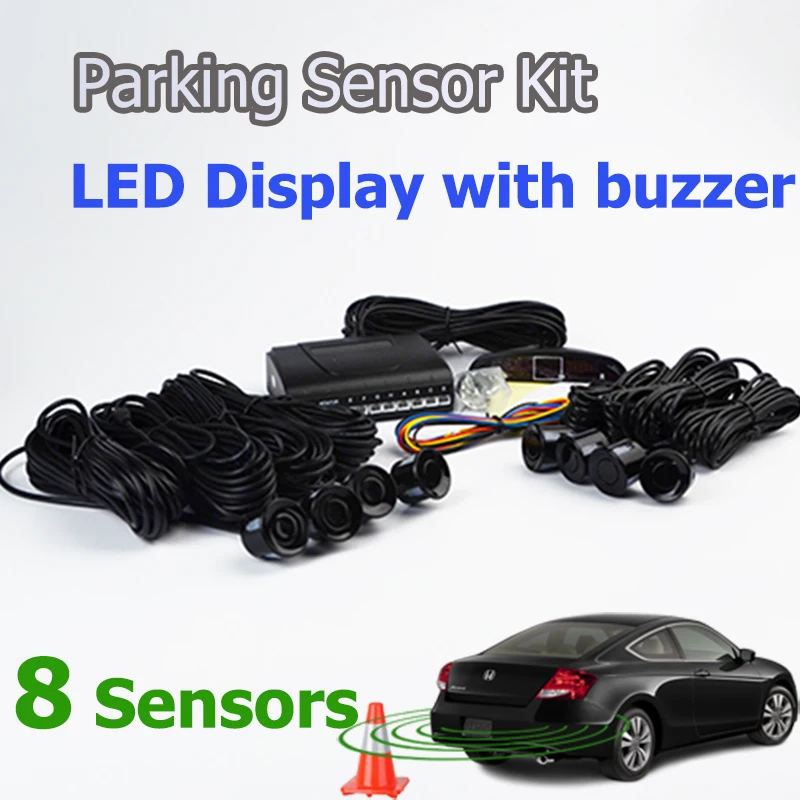 

Viecar Car LED Parking Sensor Kit 8 Sensors 22mm Backlight Display Reverse Backup Radar Monitor System 12V Free Shipping