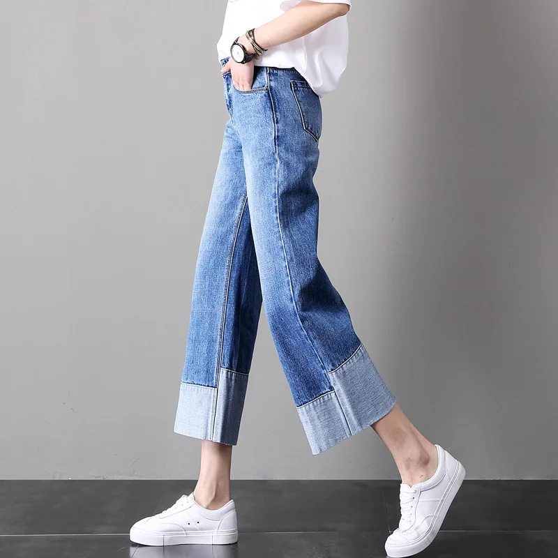 2019 Spring Summer Women High Waist Denim Jeans Vintage
