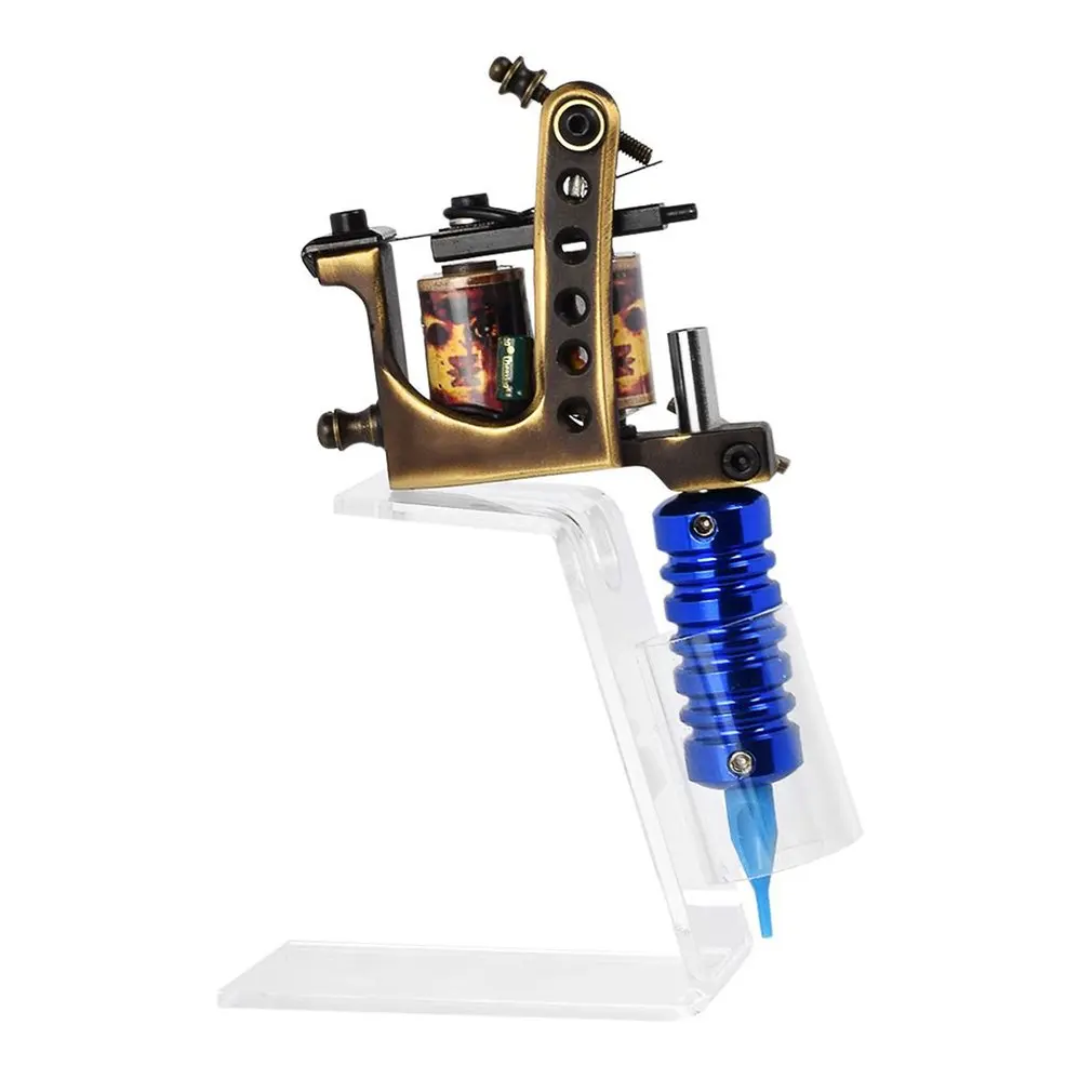 1 Pcs Tattoo Machine Holder Stand Transparent Acrylic Tattoo Pen Supply