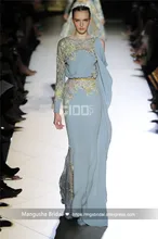2017 Elie Saab Design Abendkleid Luxus Perlen Langarm Chiffon Kleider Cocktail Party Veatidos De Festa MY1205-09