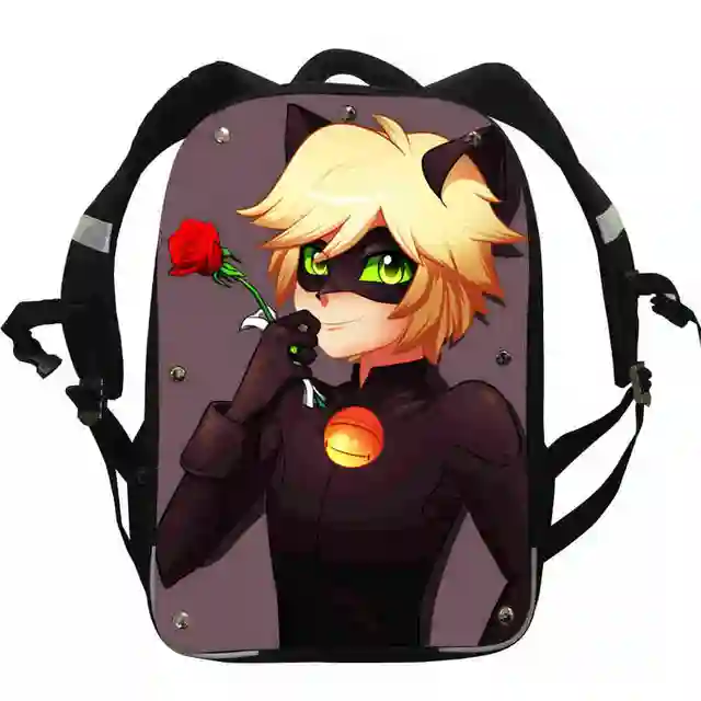 Ladybug Backpacks Marinette Cat Noir Animal Anime Women Men