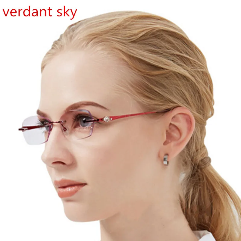 High Clear Glasses Frame For Women Reading Glasses Crystal Rimless