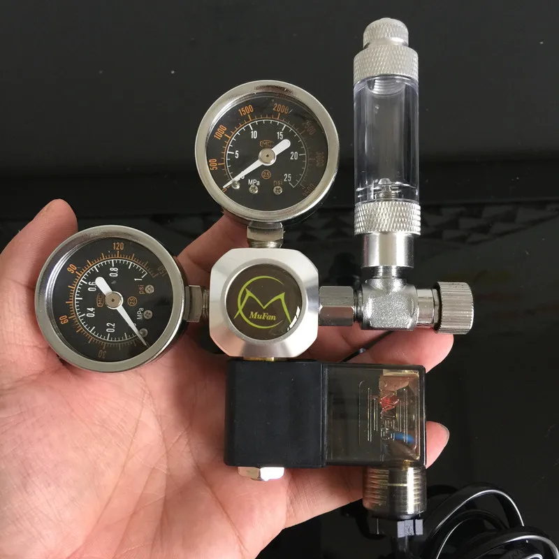 

NCFAQUA 110-240V W21.8 Aquarium CO2 Regulator Magnetic Solenoid Check Valve with Aluminium CO2 Bubble Counter for Planted Tank