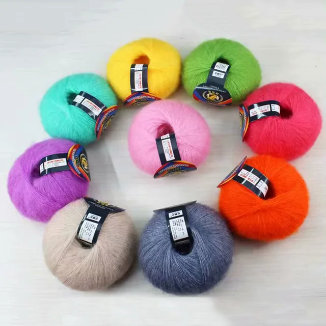 25g/Ball Mohair Cashmere Knitting Yarn Multicolor Soft Yarn Cotton Blended  Wool Hand Crocheted Shawl Scarf