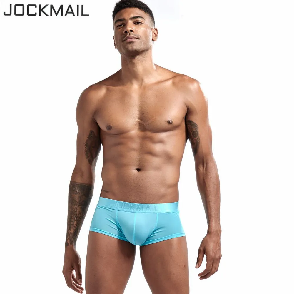 

JOCKMAIL Ultra-thin Ice Sexy Underwear Men Boxers Solid Convex Mens Underpants Short Panties Slip Homme Cueca Gay Male Boxers