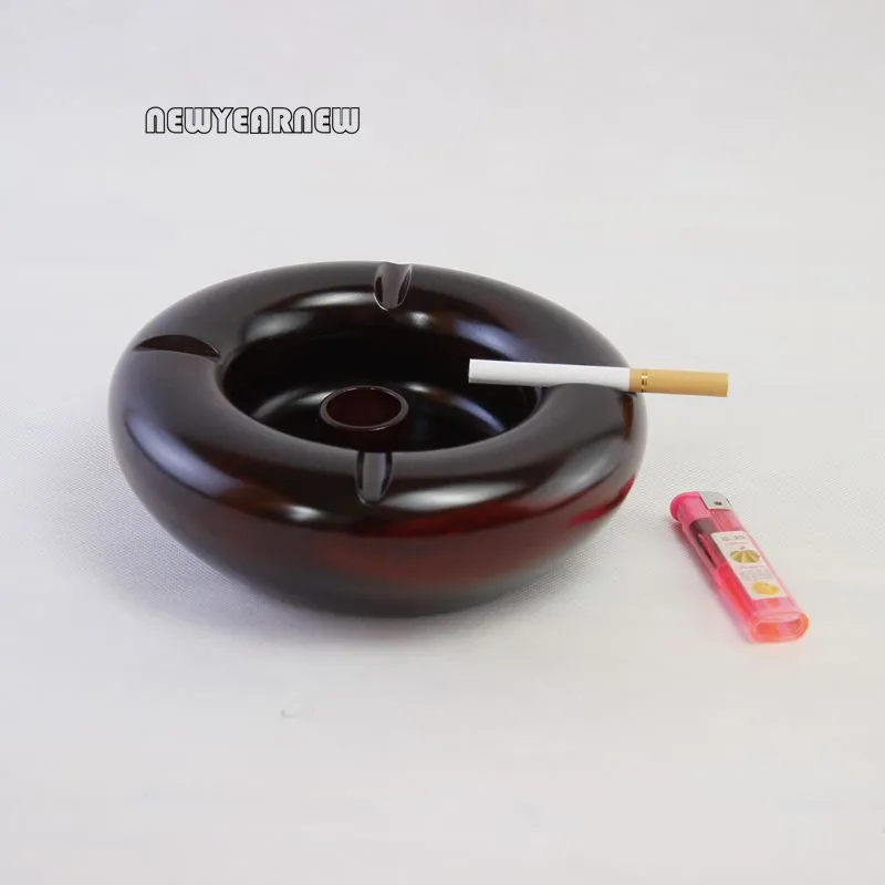NEWYEARNEW Retro Ashtray for Car Portable Hotel Ashtray Exquisite Carving sanders Ashtray wood