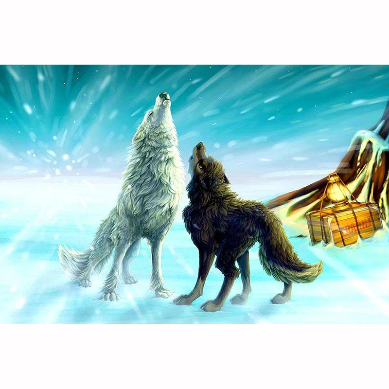 

Diamond Painting Diamond embroidery Snow Howling Wolve 5d diy full square diamond mosaic diamond paint daimond painting