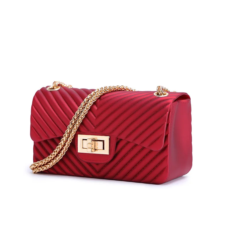  Arsmundi New Handbags Women Frosted Jelly Shoulder Bag Fashion Small Bag V-chain Messenger Bag Tide - 32898269962