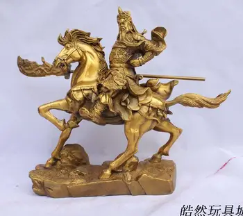

Special offer pure copper brass gong Guan Yu riding like credit, heavy turns Fortuna Wu Guan