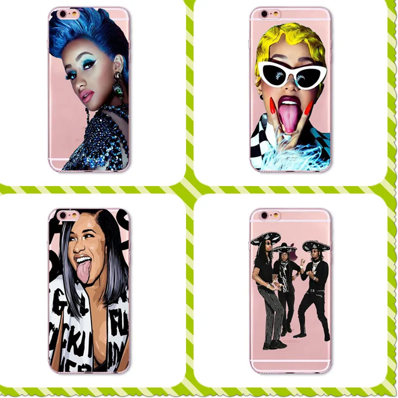 SMMNAS Cardi B Migos Cover For iphone X 5s 6S Plus Quality Transparent soft silicone For iphone7 X 8 plus Case