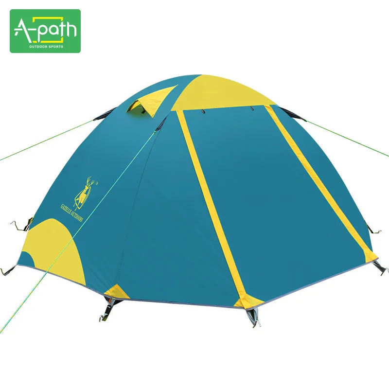 

2 Person Outdoor Camping Waterproof Beach Folding Tent Tourist Double Layer Wigwam Awning Party Marquee 4 Season Winter Tents