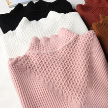 Petal Sleeve Half Turtleneck Sweater Pullover Office Lady Ribbed Slim Knitted Sweater 2018 Fall Winter Women Basic Jumper Tops Petal Sleeve Half Turtleneck Sweater Pullover Office Lady Ribbed Slim Knitted Sweater 2018 Fall Winter Women Basic Jumper Tops