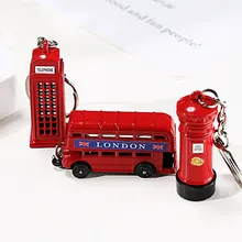 Porte-clés Souvenir classique de londres, boîte aux lettres de rue, cabine téléphonique, Bus, breloque amusante, bijoux fins pour porte de voiture