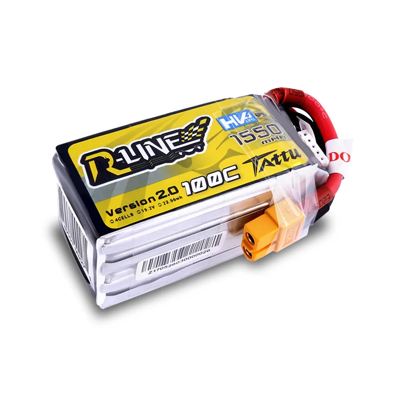 Tattu R-Line Version 2.0 4S 15.2V HV 1550mAh 100C Tattu R-Line Version 2.0 4S 15.2V HV 1550mAh 100C