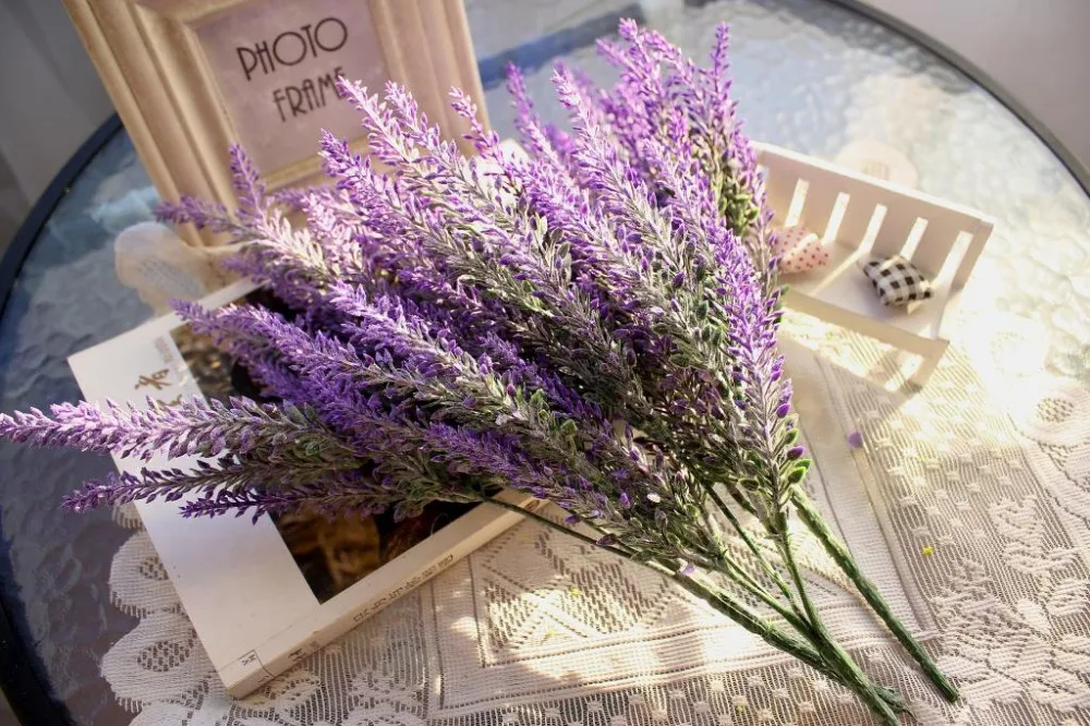5 Piece Lot 30 Lavender Heads Cheap Artificial Fake Bouquet