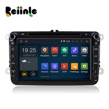 Beiinle Android 4.4.4 GPS Navigator DVD Radio QUAD CORE 16G 2 Din Car 1024*600 for VW B6 B7 CC Jetta Polo Golf Caddy