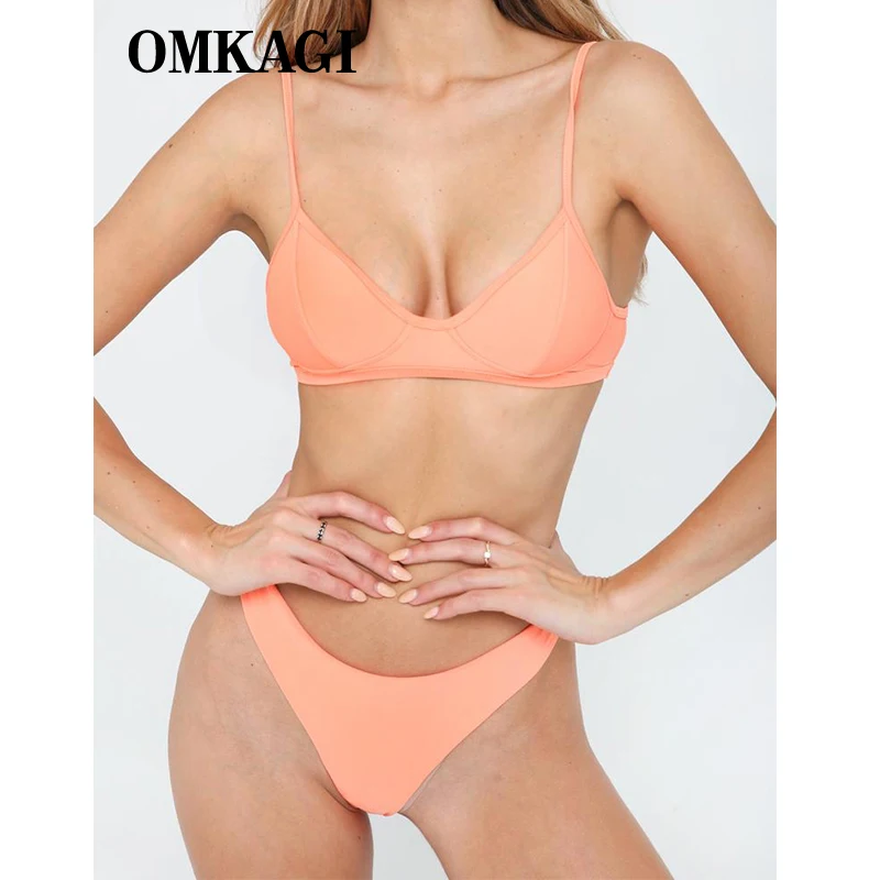 

OMKAGI Brazilian Bikini 2019 Swimwear Women Swimsuit Sexy Push Up Bikini Set Swimming Bathing Suit Summer High Cut Beachwear