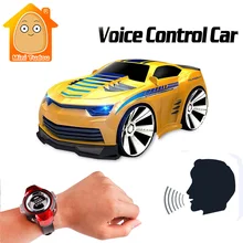 Minitudou 4 canales rc coche con control de voz smart watch mini cars on the radio control remoto rc toys para niños