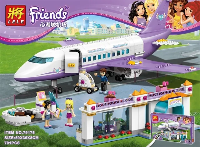 Lele 79175 701pcs Princess Friends Heartlake Airport Big Plane Model