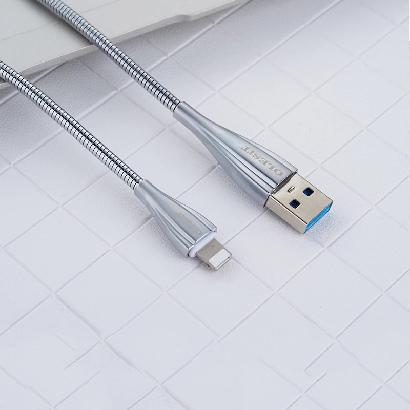 OLESiT UNS-K140/K141/K142 1 м 3A цинковый сплав весна USB кабель мобильного телефона Micro Тип-C кабель для передачи данных для iPhone samsung huawei Xiaomi и т. д