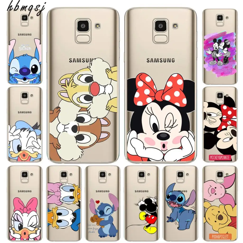 

Funda for samsung galaxy s8 s9 s10 plus s10e galaxy j5 j6 j7 j8 2018 case silicone Mickey Stitch original coque phone back cover