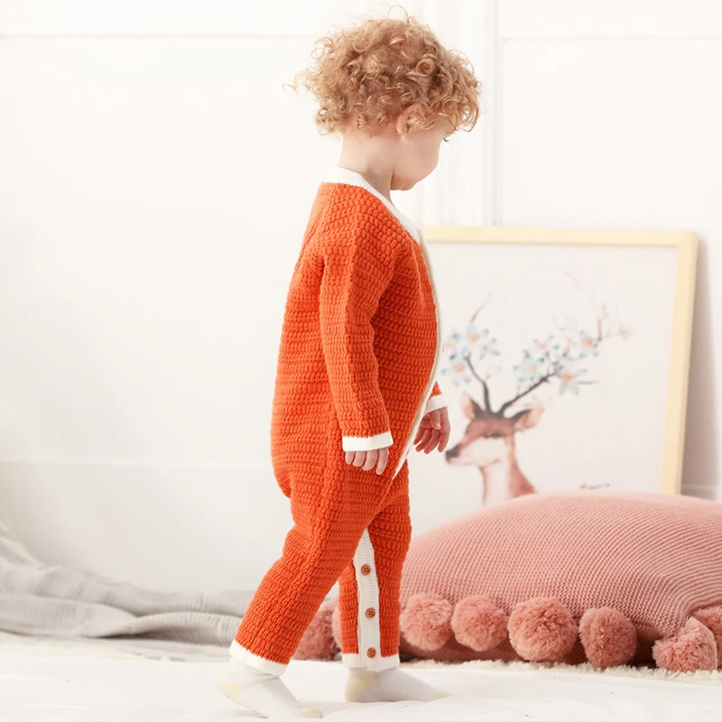 CieiK Baby Clothes Boy Girl Spring Romper+Hat 2 pcslot 2018 Knitted Jumpsuit Newborn Costume Warm Overall Infant Winter Outwear (7)