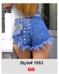 CatonATOZ 1998 женские джинсовые шорты с заклепками в стиле панк