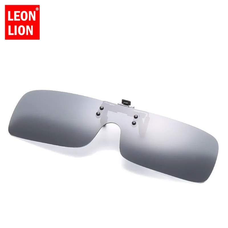 

LeonLion 2018 Polarized Rectangle Sunglasses Clip Men Brand Designer Sun Glasses Night Vision Retro Outdoor Oculos De Sol UV400