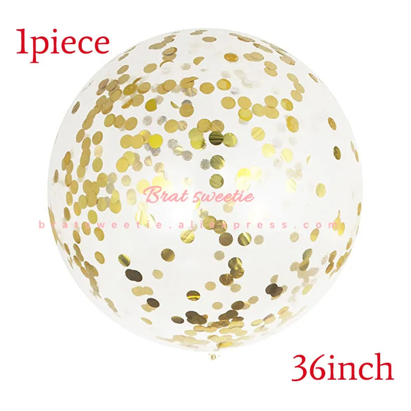 1pc Gold Confetti 36 дюймов воздушный шар "Конфетти" тюль круглый гигантские надувные воздушные шары с днем рождения год Свадебные Рождество Рождественские украшения вечерние Fovors Globos - Цвет: 1pc Gold Confetti