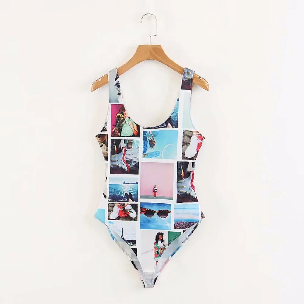 

Open Back Striped Bodysuit Summer Multicolor Backless Scoop Neck Skinny Bodysuit Women Sexy Sleeveless Bodysuit
