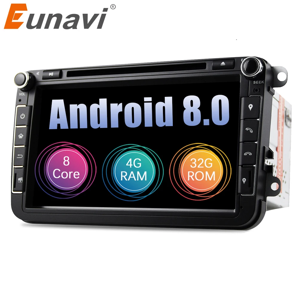 Eunavi Android 8.0 Octa Core 4GB RAM Car DVD for VW Passat CC Polo GOLF 5 6 Touran EOS T5 Sharan Jetta Tiguan GPS Radio Seat A Eunavi Android 8.0 Octa Core 4GB RAM Car DVD for VW Passat CC Polo GOLF 5 6 Touran EOS T5 Sharan Jetta Tiguan GPS Radio Seat A
