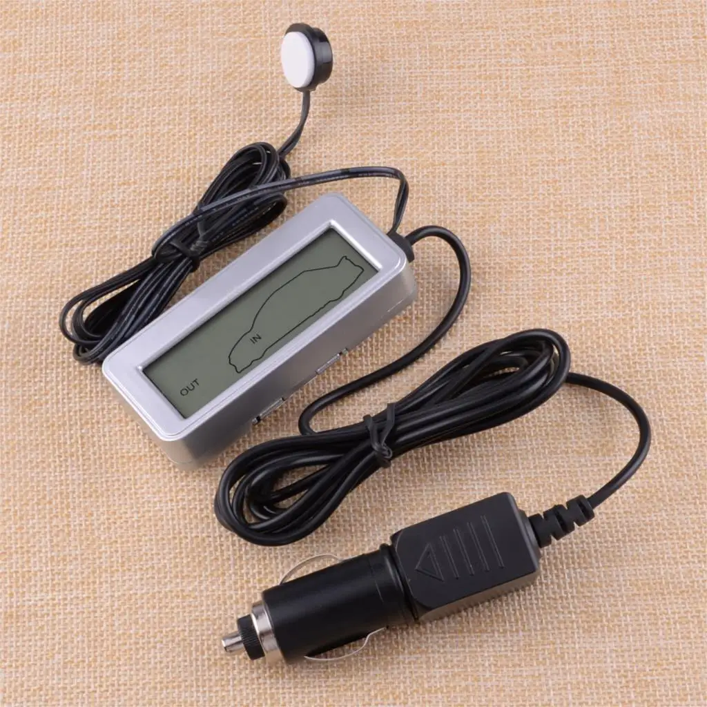

CITALL Plastic 12V Auto Car Indoor Outdoor LCD Digital Display Thermometer With Cigarette lighter Sensors Drop Shipping