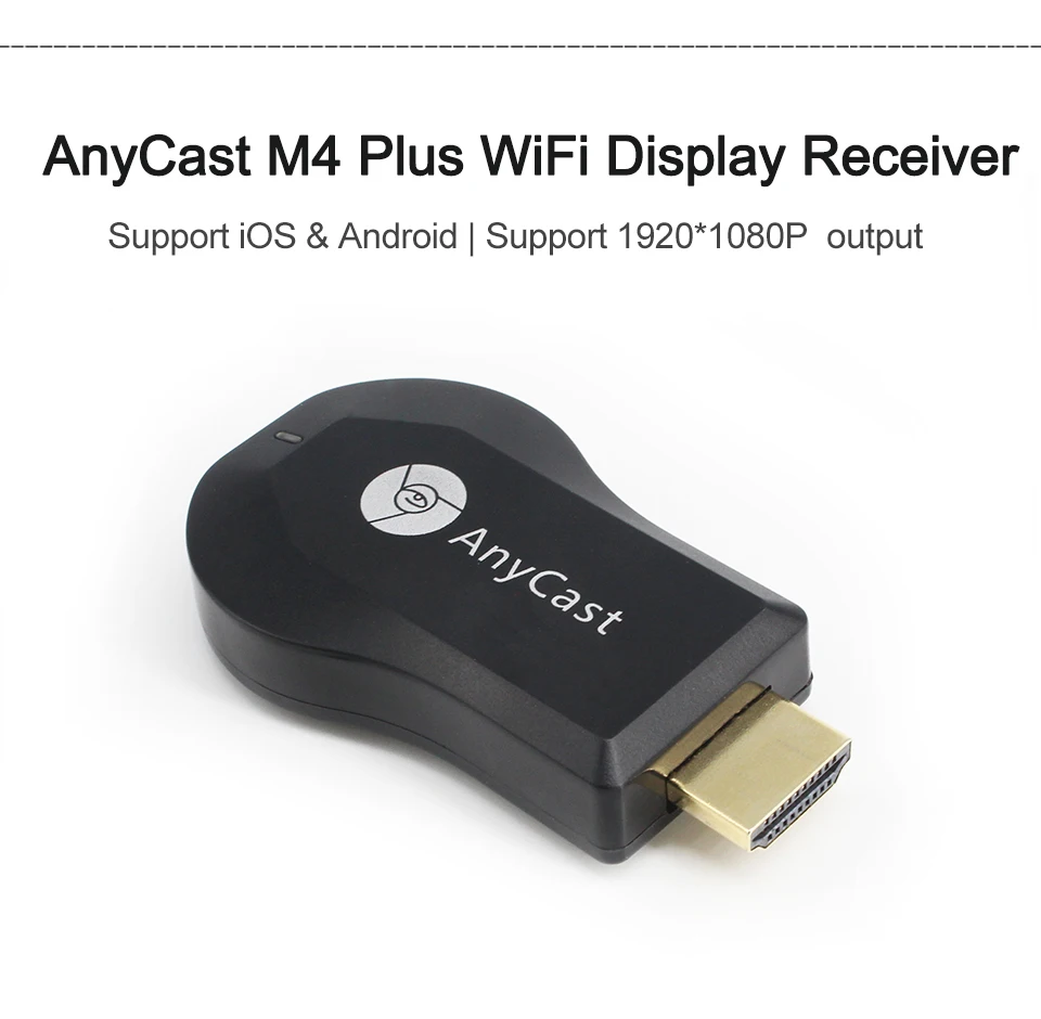 AnyCast M4 Plus Wireless WiFi Display Dongle Receiver 1080P HD Interface TV Stick DLNA Airplay Miracast for Smart Phones Tablet (1)