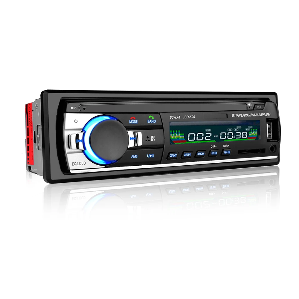 Onever Bluetooth автомобильный аудио стерео 60WX4 автомобильный Радио 12 В в-тире 1 Din FM Aux вход приемник USB MP3 MMC WMA автомобильный Радио Mp3 плеер
