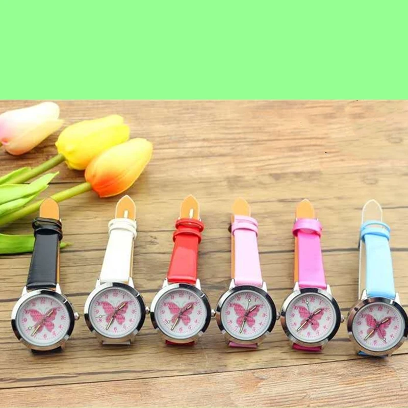 

2019 fashion brand children cute colorful butterfly cartoon luminous watch boy quartz watch girl clock children's day gift