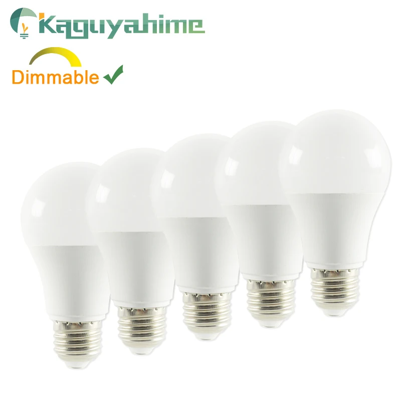 

Kaguyahime 220V LED Dimmable E27 E14 Lamp 1pc/5pcs 6W 9W High Bright LED E27 Bulb LED E14 Light Table Lamp Cold White Lampada