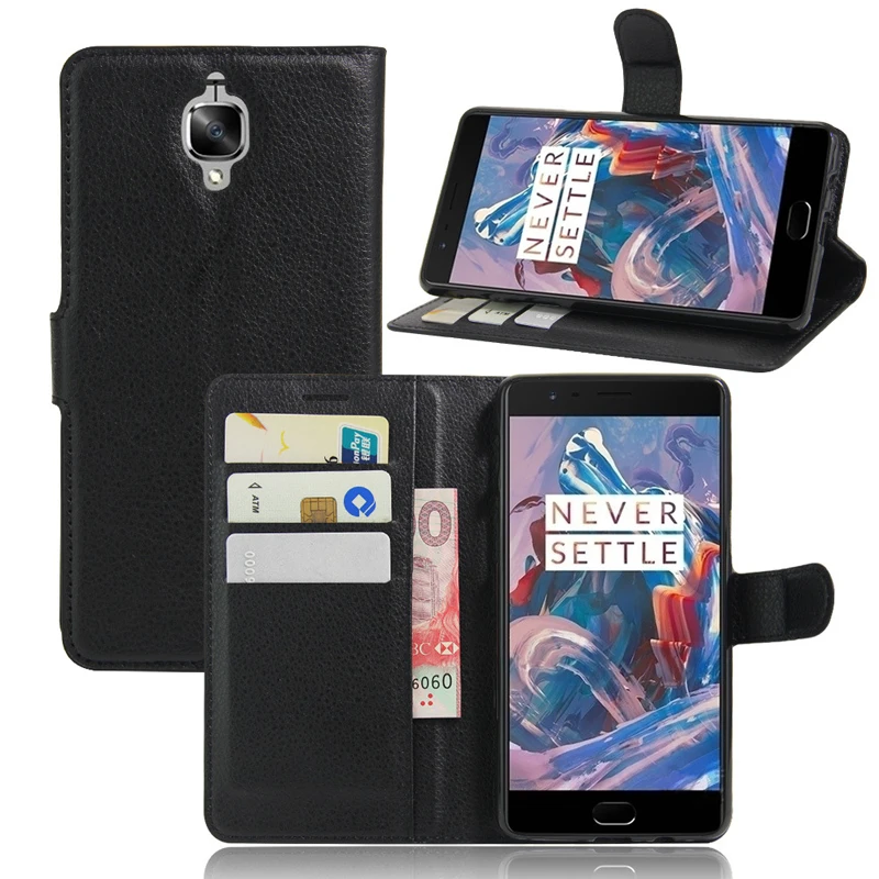 PU Leather Case Для Oneplus 3 S Т Coque Роскошный Телефон Обложка три Держатель Мода Бумажник