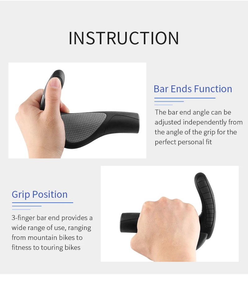 Ergonomia apertos de bicicleta barra termina plugues
